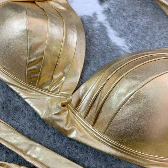 K Unique Vintage Swim Monroe Halter Swim Top - Picture 4 of 10